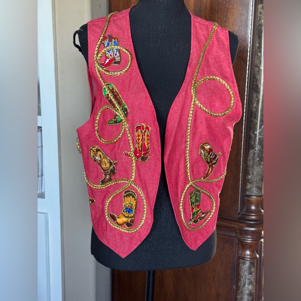 D&D Designs Vintage Pink ‎ Western Vest